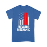 Mechanic Dad Shirt Elevator Mechanic Maintenance USA Flag Shirt Technician 4th Of July Shirt Funny Father's Day Shirt - Scotstee Shop