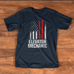 Mechanic Dad Shirt Elevator Mechanic Maintenance USA Flag Shirt Technician 4th Of July Shirt Funny Father's Day Shirt - Scotstee Shop