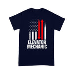 Mechanic Dad Shirt Elevator Mechanic Maintenance USA Flag Shirt Technician 4th Of July Shirt Funny Father's Day Shirt - Scotstee Shop