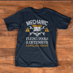 Mechanic Dad Shirt Funny Mechanic Caution Flying Tools And Offensive Language Funny Father's Day Shirt - Scotstee Shop