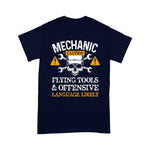 Mechanic Dad Shirt Funny Mechanic Caution Flying Tools And Offensive Language Funny Father's Day Shirt - Scotstee Shop