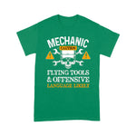 Mechanic Dad Shirt Funny Mechanic Caution Flying Tools And Offensive Language Funny Father's Day Shirt - Scotstee Shop