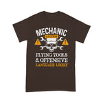 Mechanic Dad Shirt Funny Mechanic Caution Flying Tools And Offensive Language Funny Father's Day Shirt - Scotstee Shop
