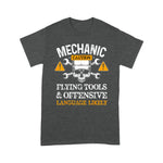 Mechanic Dad Shirt Funny Mechanic Caution Flying Tools And Offensive Language Funny Father's Day Shirt - Scotstee Shop