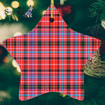 Meikle Tartan Ornament Star Ornament, Christmas Star Decorations, ceramic ornament, Plaid Star Ceramic Ornament, Christmas Ornament Decorations Gift