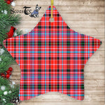 Meikle Tartan Ornament Star Ornament, Christmas Star Decorations, ceramic ornament, Plaid Star Ceramic Ornament, Christmas Ornament Decorations Gift