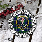 Meldrum Tartan Ornament,  ceramic ornament, personalized christmas ornaments, christmas tree ornaments, christmas door decorations, Plaid Ornament, Tartan Ceramic Ornament