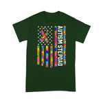 Scotstee Shop - Men Autism Stepdad Shirt American Flag Father's Day 4th Of July Shirt
