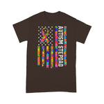 Scotstee Shop - Men Autism Stepdad Shirt American Flag Father's Day 4th Of July Shirt