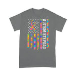 Scotstee Shop - Men Autism Stepdad Shirt American Flag Father's Day 4th Of July Shirt