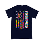 Scotstee Shop - Men Autism Stepdad Shirt American Flag Father's Day 4th Of July Shirt