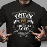Mens 40th Birthday Funny Gift Vintage 1981 Original Parts Birthday Shirt Funny 40th Birthday T Shirts - Scotstee Shop