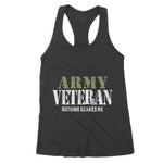 Men's Army Veteran Nothing Scares Me American Flag Women's Tank Top Army Shirts - Scotstee Shop