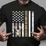 Scotstee Shop - Mens Best Buckin' Godfather Ever Deer Hunters Hunting Gift father 4th Of July Shirt