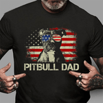 Scotstee Shop - Mens Best Pitbull Dad Ever American Flag 4th Of July Gift Shirt