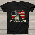 Scotstee Shop - Mens Best Pitbull Dad Ever American Flag 4th Of July Gift Shirt