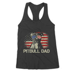 Mens Best Pitbull Dad Ever American Flag 4th Of July Gift Women's Tank Top - Scotstee Shop