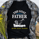 Scotstee Shop - Mens Goat Father Distressed Pet Lover Father Day Shirts, Goat Dad Shirt