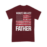 Scotstee Shop - Mens Greatest Father American Flag Fathers Day Shirts