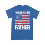 Scotstee Shop - Mens Greatest Father American Flag Fathers Day Shirts