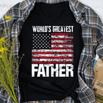 Scotstee Shop - Mens Greatest Father American Flag Fathers Day Shirts