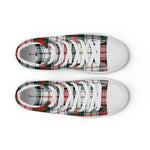 Scotstee Shop - Scotstee Shop Plaid Tartan High Top Sneakers Clan MacDuff Dress Modern Plaid Converse High Tops Sneakers, Converse Christmas Sneakers