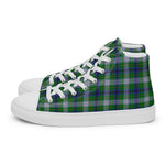 Tartan Men High Top Shoes Clan Johnston Dress Plaid Converse High Tops Sneakers, Converse Christmas Sneakers Plaid High Top Shoes For Men