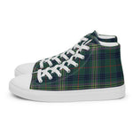 Tartan Men High Top Shoes Clan Kennedy Modern Plaid Converse High Tops Sneakers, Converse Christmas Sneakers Plaid High Top Shoes For Men