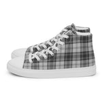 Plaid Tartan Men High Top Sneakers Clan Sandilands Grey Plaid Converse High Tops Sneakers, Converse Christmas Sneakers