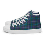 Plaid Tartan Men High Top Sneakers Clan Sandilands Modern Plaid Converse High Tops Sneakers, Converse Christmas Sneakers