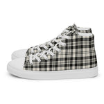 Plaid Tartan Men High Top Sneakers Clan Scott Black White Ancient Plaid Converse High Tops Sneakers, Converse Christmas Sneakers