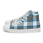 Plaid Tartan Men High Top Sneakers Clan Stewart Muted Blue Plaid Converse High Tops Sneakers, Converse Christmas Sneakers