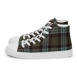 Plaid Tartan Men High Top Sneakers Clan Stewart Old Weathered Plaid Converse High Tops Sneakers, Converse Christmas Sneakers