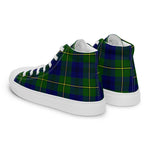 Tartan Men High Top Shoes Clan Johnston Modern Plaid Converse High Tops Sneakers, Converse Christmas Sneakers Plaid High Top Shoes For Men