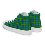 Tartan Men High Top Shoes Clan Johnston Plaid Converse High Tops Sneakers, Converse Christmas Sneakers Plaid High Top Shoes For Men