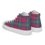 Tartan Men High Top Shoes Clan Lindsay Ancient Plaid Converse High Tops Sneakers, Converse Christmas Sneakers Plaid High Top Shoes For Men