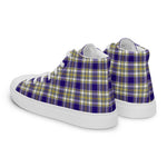 Tartan Men High Top Shoes Clan Livingstone Plaid Converse High Tops Sneakers, Converse Christmas Sneakers Plaid High Top Shoes For Men