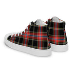 Tartan Men High Top Shoes Clan Norwegian Night Plaid Converse High Tops Sneakers, Converse Christmas Sneakers Plaid High Top Shoes For Men