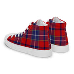 Plaid Tartan Men High Top Sneakers Clan Wishart Dress Plaid Converse High Tops Sneakers, Converse Christmas Sneakers