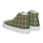 Plaid Tartan Men High Top Sneakers Clan Pollock Hunting Plaid Converse High Tops Sneakers, Converse Christmas Sneakers