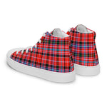 Plaid Tartan Men High Top Sneakers Clan Preston Plaid Converse High Tops Sneakers, Converse Christmas Sneakers