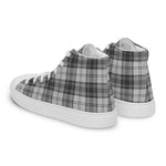 Plaid Tartan Men High Top Sneakers Clan Sandilands Grey Plaid Converse High Tops Sneakers, Converse Christmas Sneakers