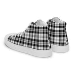 Plaid Tartan Men High Top Sneakers Clan Scott Black White Modern Plaid Converse High Tops Sneakers, Converse Christmas Sneakers