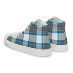 Plaid Tartan Men High Top Sneakers Clan Stewart Muted Blue Plaid Converse High Tops Sneakers, Converse Christmas Sneakers
