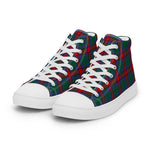 Tartan Men High Top Shoes Clan Jardine Dress Plaid Converse High Tops Sneakers, Converse Christmas Sneakers Plaid High Top Shoes For Men