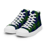 Tartan Men High Top Shoes Clan Johnston Modern Plaid Converse High Tops Sneakers, Converse Christmas Sneakers Plaid High Top Shoes For Men