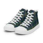 Tartan Men High Top Shoes Clan Kennedy Modern Plaid Converse High Tops Sneakers, Converse Christmas Sneakers Plaid High Top Shoes For Men