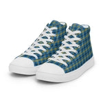 Tartan Men High Top Shoes Clan Laing Hunting Plaid Converse High Tops Sneakers, Converse Christmas Sneakers Plaid High Top Shoes For Men