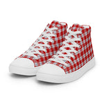 Tartan Men High Top Shoes Clan Lennox Dress Plaid Converse High Tops Sneakers, Converse Christmas Sneakers Plaid High Top Shoes For Men