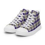 Tartan Men High Top Shoes Clan Livingstone Plaid Converse High Tops Sneakers, Converse Christmas Sneakers Plaid High Top Shoes For Men